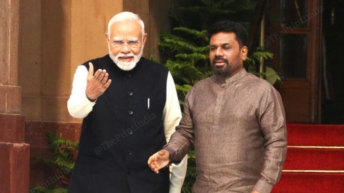 File photo: Prime Minister Narendra Modi with Sri Lankan President Anura Kumara Dissanayake in New Delhi in December 2024 | Praveen Jain | ThePrint
