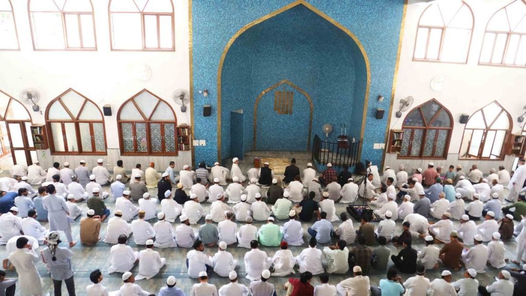 Muslim men at a mosque in Delhi