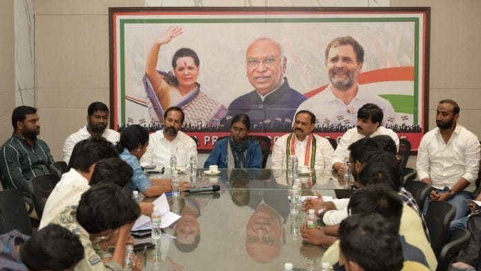 AICC in-charge for Telangana Meenakshi Natarajan at a meeting in Hyderabad. | By special arrangement