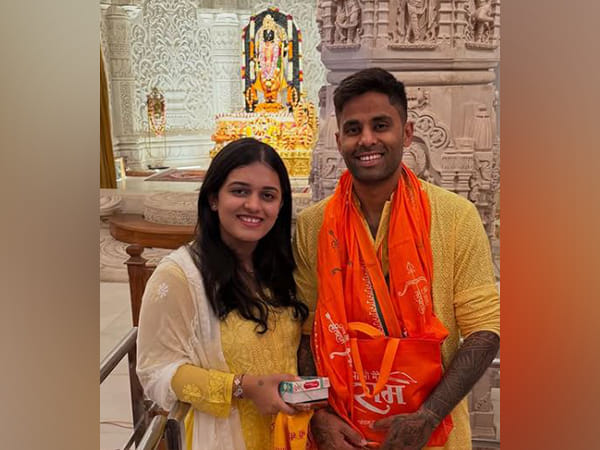 Suryakumar Yadav offers prayers at Ram Mandir in Ayodhya with wife 