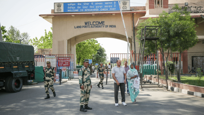 Security personnel stand guard after the government of India decides to close the integrated checkpost Attari with immediate effect following the Pahalgam terror attack, in Amritsar on Thursday, 24 April 2025. | ANI