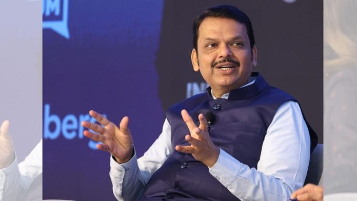 Maharashtra CM Devendra Fadnavis at the India Global Forum summit in Mumbai. | CMO/ X