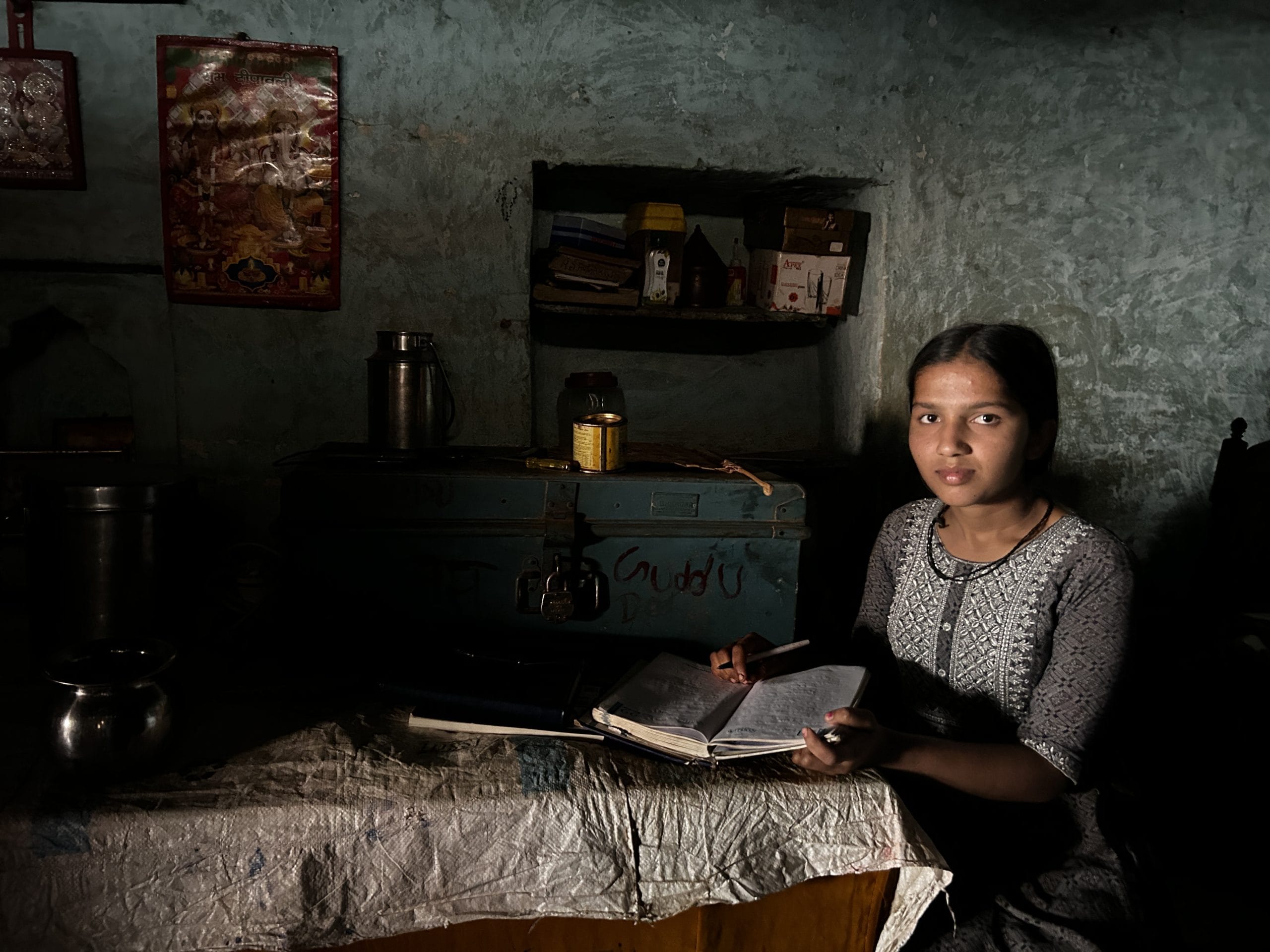 Khushboo Kumari at her one-room home in Hetanpur village