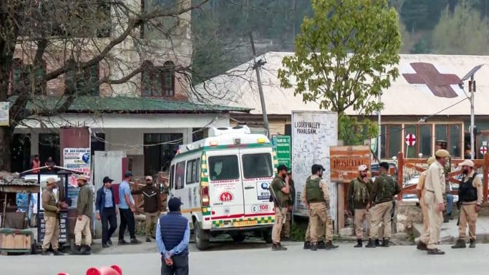 Injured tourists in Pahalgam being brought to a hospital | ANI