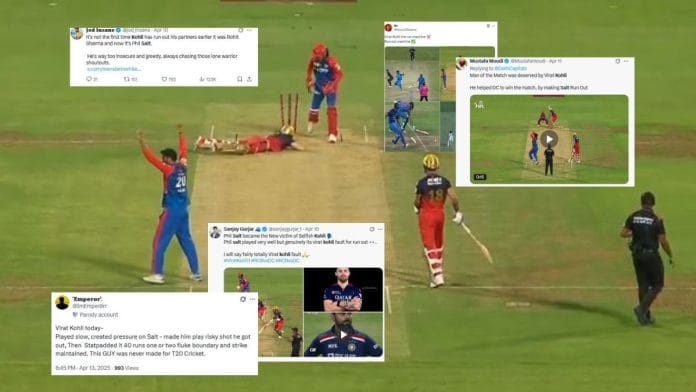 Phil Salt was run-out during Delhi Capital vs Royal Challengers Bangalore on 10 April. | www.iplt20.com