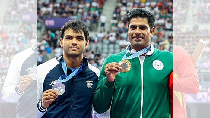 Pakistan's Arshad Nadeem and Neeraj Chopra at the Paris Olympics 2024. | ANI