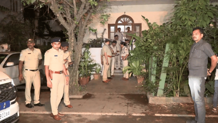 Police personnel investigate after former Karnataka Director General of Police Om Prakash was found dead under mysterious circumstances at his residence, in Bengaluru, on Sunday night, 20 April 2025. | PTI