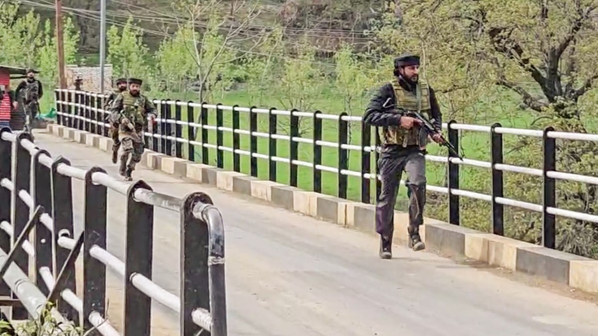 Security forces rush to tourist spot in Pahalgam where terror attack took place earlier Tuesday | ANI