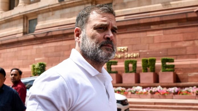 Rahul Gandhi at Parliament House in New Delhi | Photo: ANI