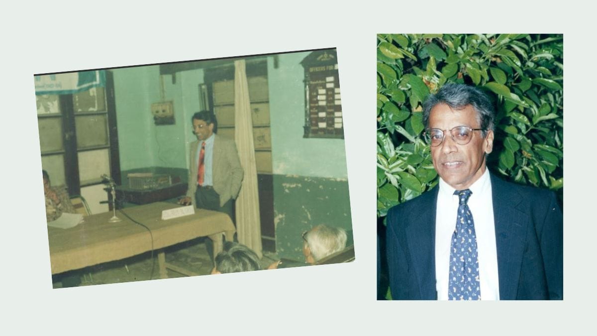 The professor at a seminar in India in 2015 and at a gathering in Rome. | By special arrangement