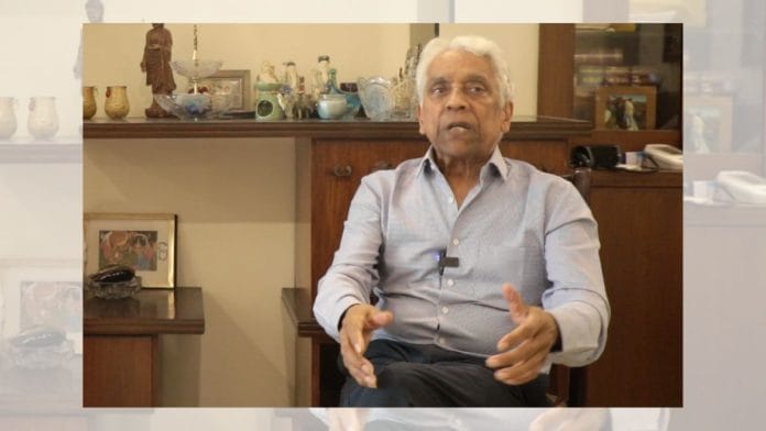 Professor Yogendra Narain Srivastava during the interview. | Anisha Nehra | ThePrint