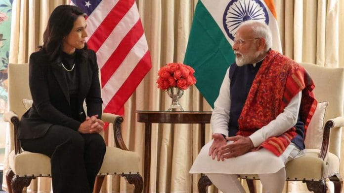 Tulsi Gabbard and Narendra Modi | X/@narendramodi