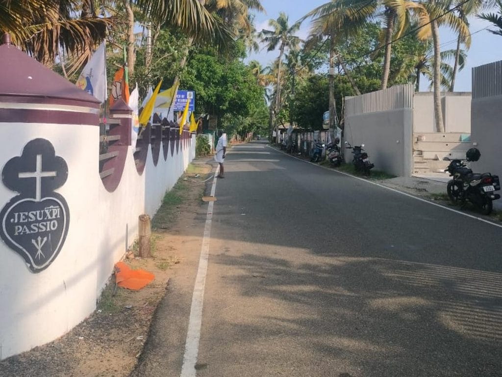 BJP flags in Munambam church