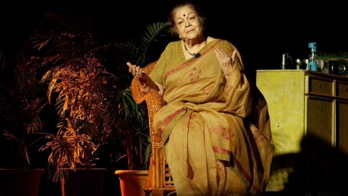 Rashmi Seth in a scene from the play Sunset-Sunrise | Qadir Ali Baig Foundation, Mohd Ilyas