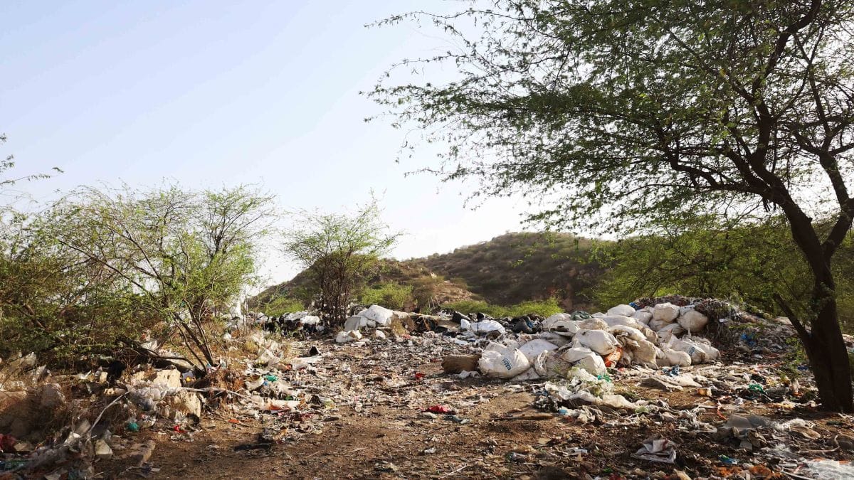 Unattended piles of waste are common in Khori Khurd