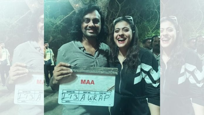 Director Vishal Furia and Kajol on the sets of ‘Maa’. | Instagram