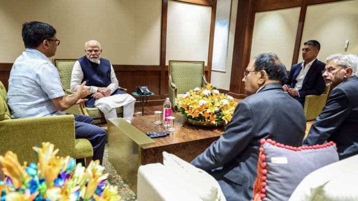 PM Modi at a briefing on Pahalgam attack | ANI