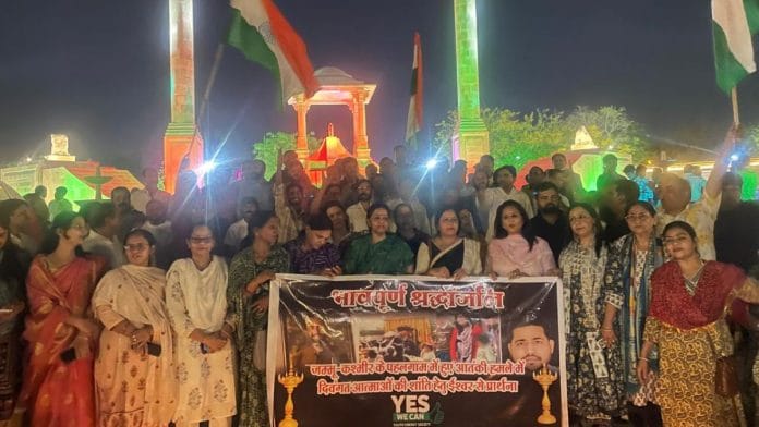 Protestors outside Amar Jawan Jyoti in Jaipur | Udit Hinduja | ThePrint