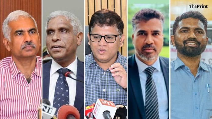 (From left to right) Manoj Ahuja, Prakash Mishra, Nikunja Bihari Dhal, Manoj Kumar Sahoo, and Anupam Saha—the members of the team that closely coordinates with the Odisha CM | X