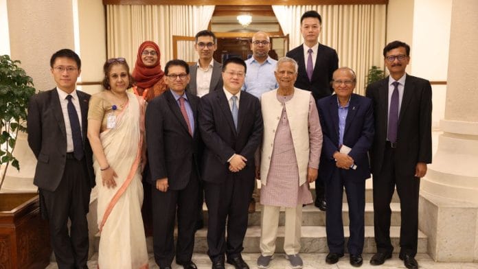 Bangladesh Chief Adviser Muhammad Yunus met with Chinese Ambassador Yao Wen in Dhaka Saturday | X: @ChiefAdviserGoB