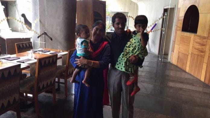 Srinivasu Chakravarthula with his family. His son’s insurance application was rejected by SBI Life due to 'vision impairment of the parent'