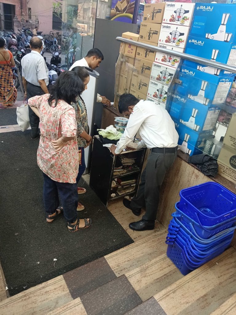 Security guard on duty at Vishal Mega Mart | Photo: Almina Khatoon, ThePrint