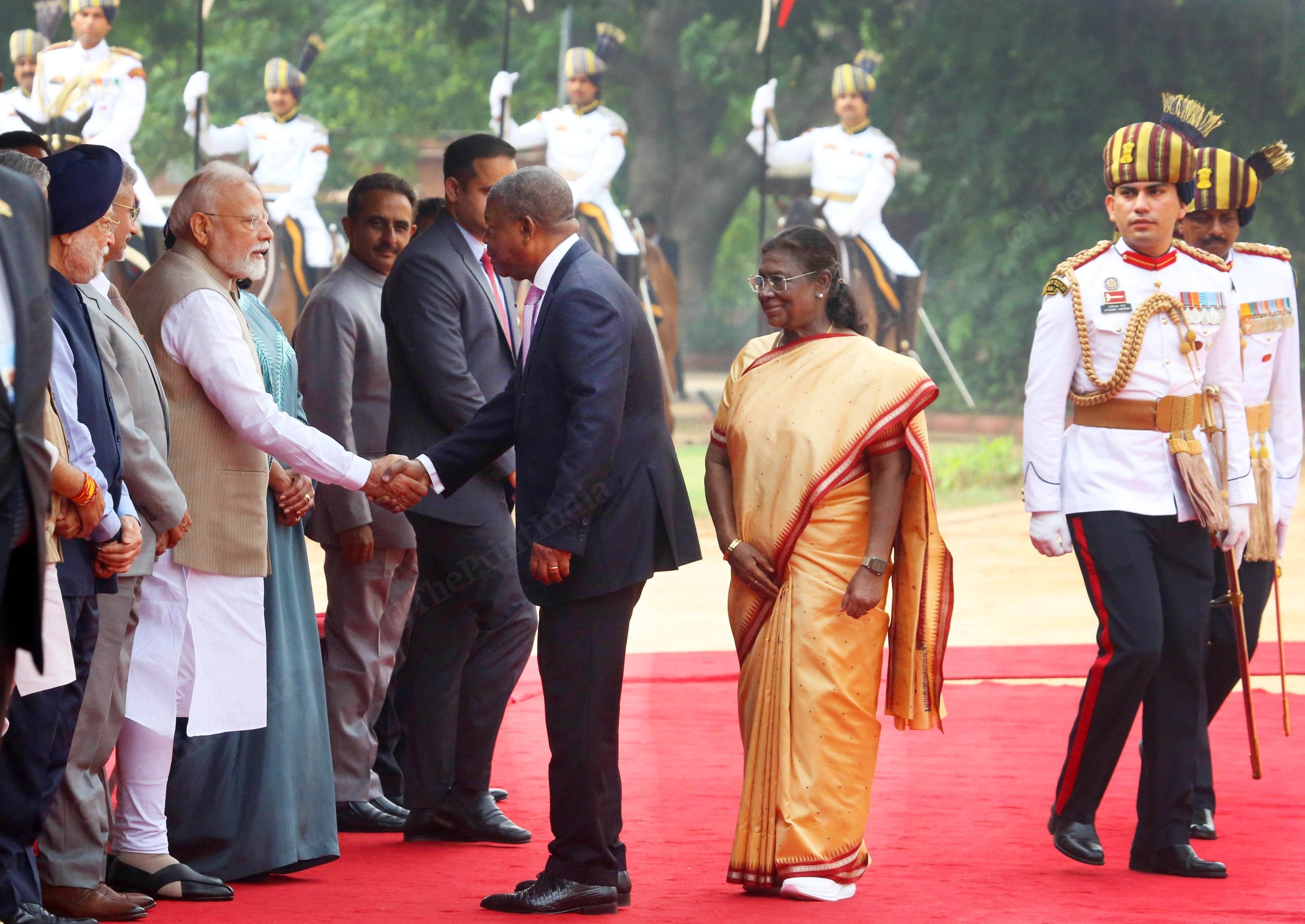 President Lourenço shakes hands with PM Modi. | Photo: Praveen Jain | ThePrint