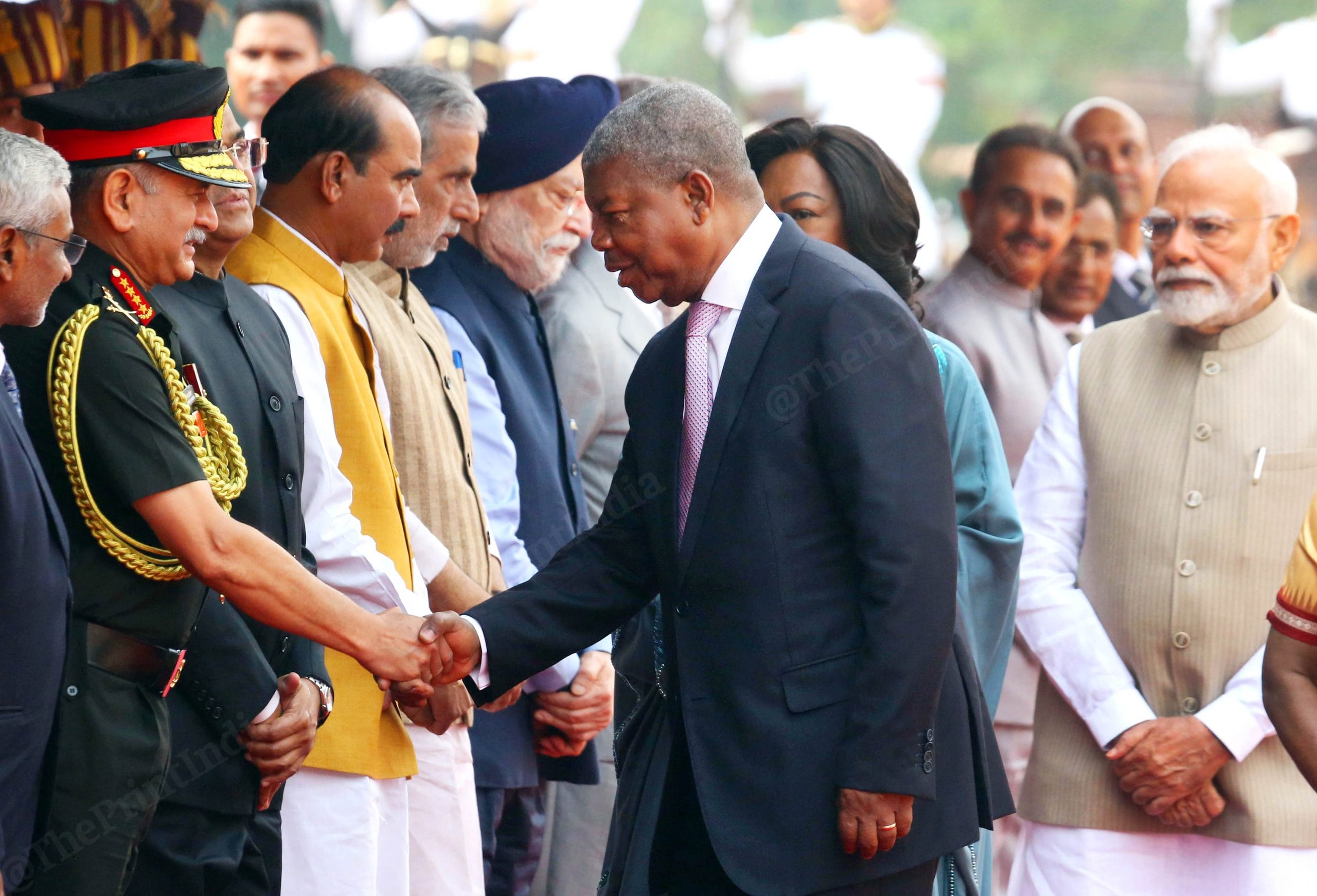 President Lourenço meets Army Chief Upendra Dwivedi. | Photo: Praveen Jain | ThePrint