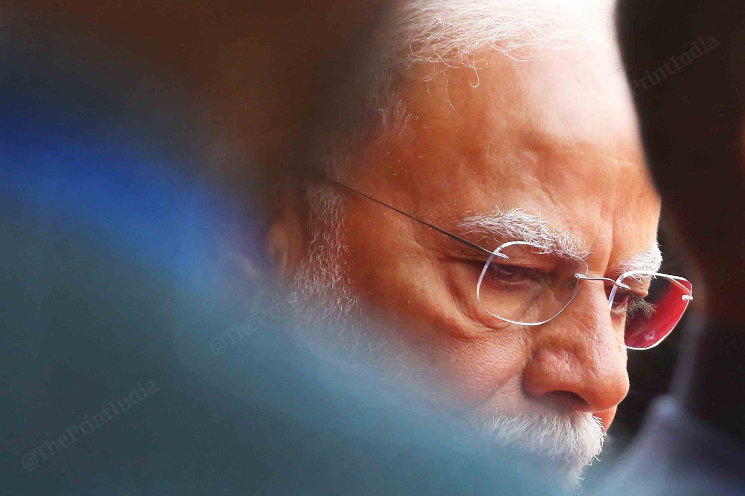 PM Modi at Rashtrapati Bhawan as the Angolan president addresses the media. | Photo: Praveen Jain | ThePrint