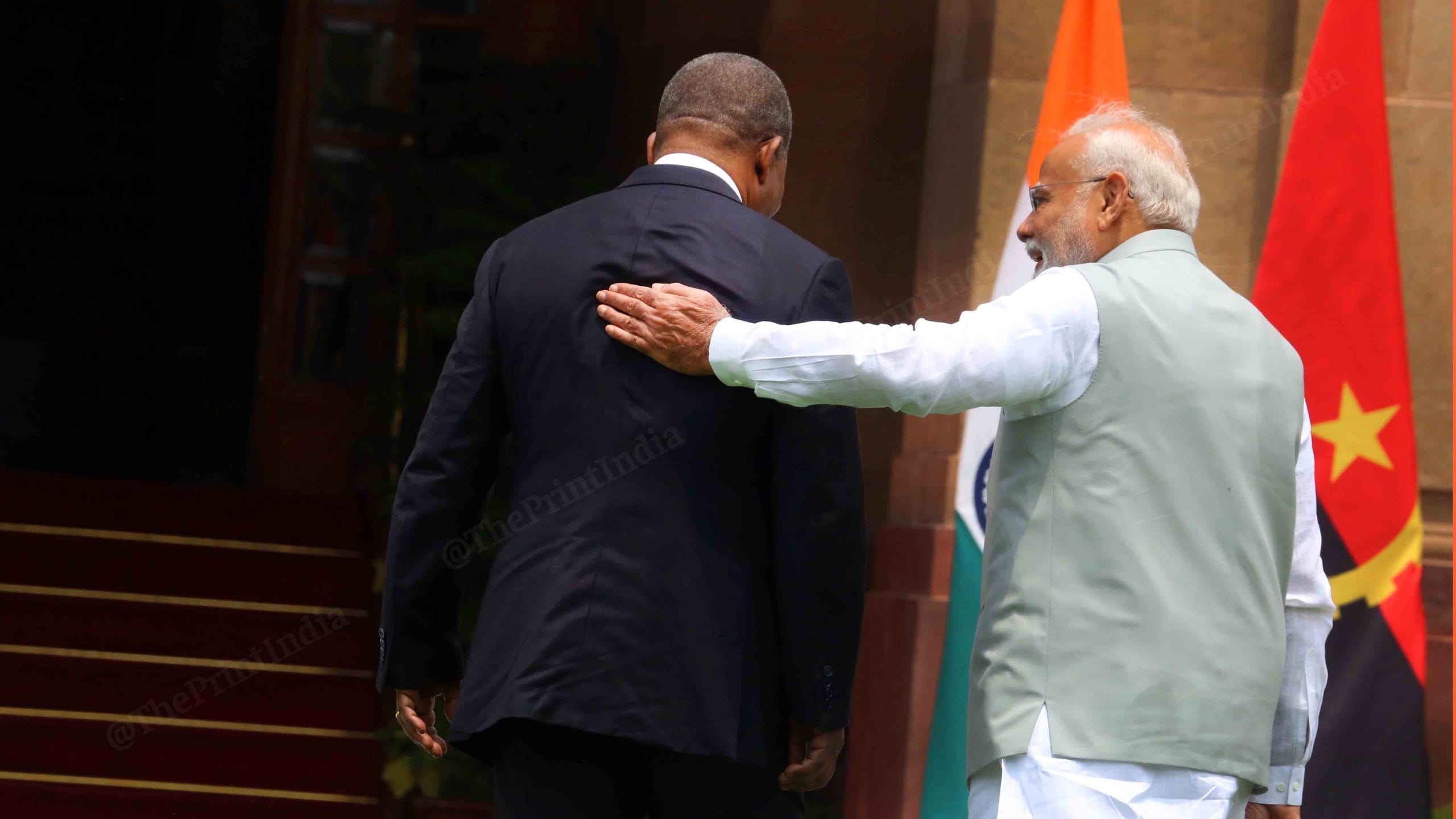 PM Modi receives Angolan President Lourenço at Hyderabad House, New Delhi | Photo: Manisha Mondal | ThePrint