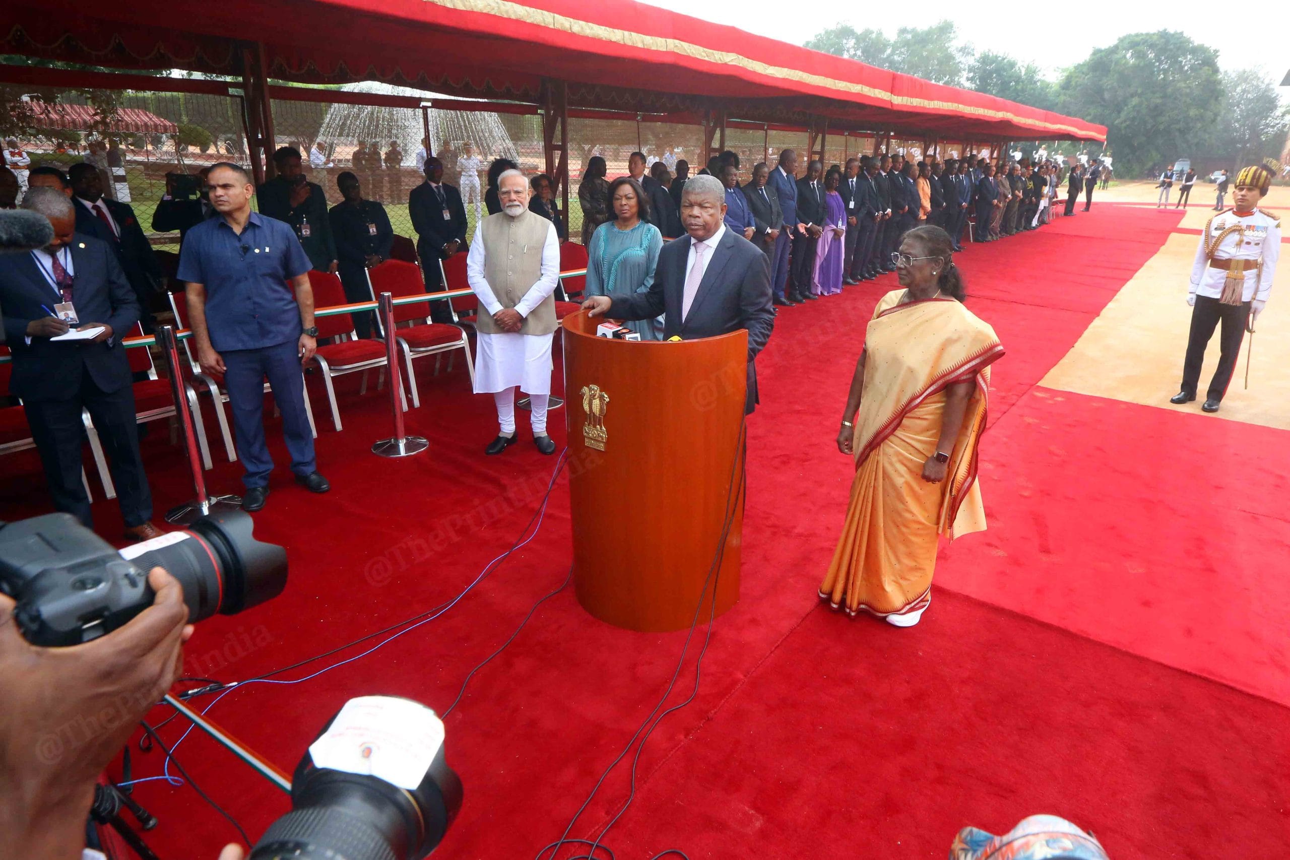 President Lourenço addresses the media at the Rashtrapati Bhawan. | Photo: Praveen Jain | ThePrint
