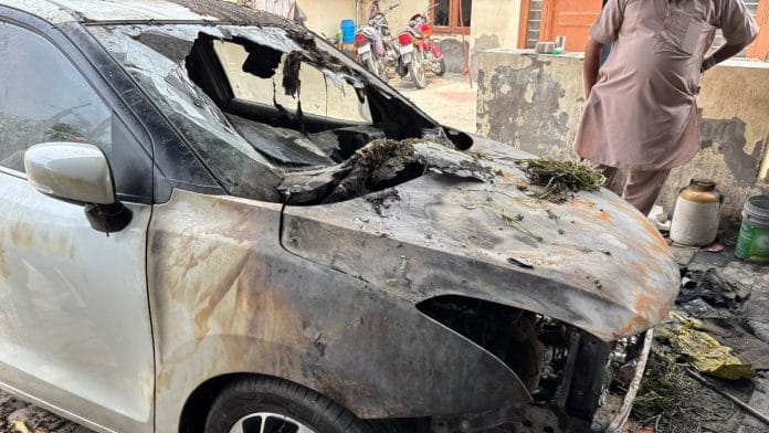 A day before the India-Pakistan ceasefire, explosives struck the car of a family in Khai Feme Ke, Ferozepur. It was parked under a shed housing their cattle. The blast tore through the area where the family ate, engulfing them in fire. | Bismee Taskin | ThePrint