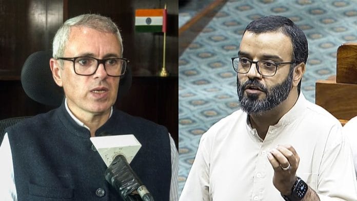 File photos of J&K CM Omar Abdullah and National Conference MP Aga Syed Ruhullah Mehdi | ANI