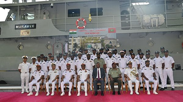 INS Kochi arrives at Male, hands over coast guard ship 'Huravee' to Maldives
