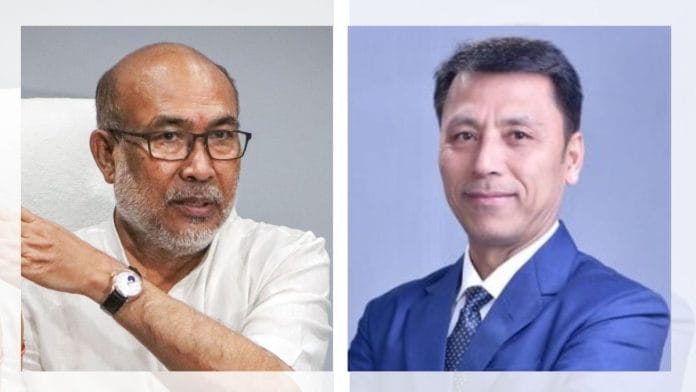 BJP leaders N. Biren Singh and Thockchom Radheshyam Singh | X/ANI