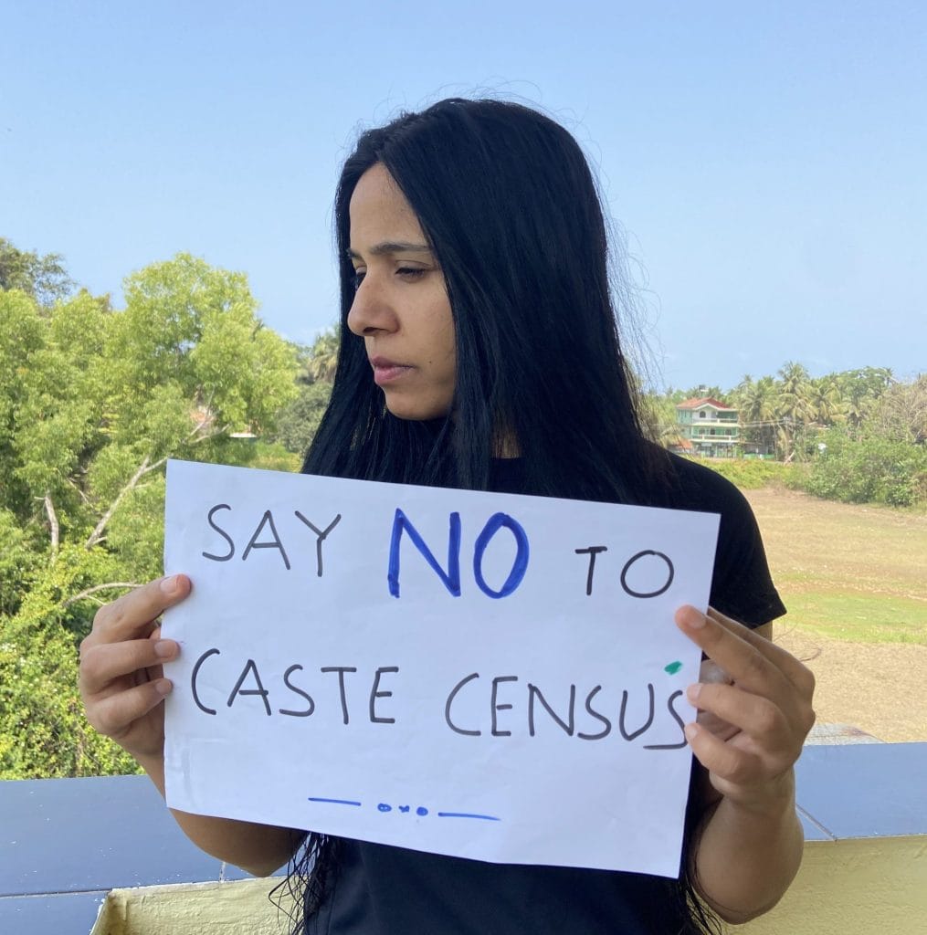 Tiwari posted this picture on X, holding up a placard 'Say NO to caste census'