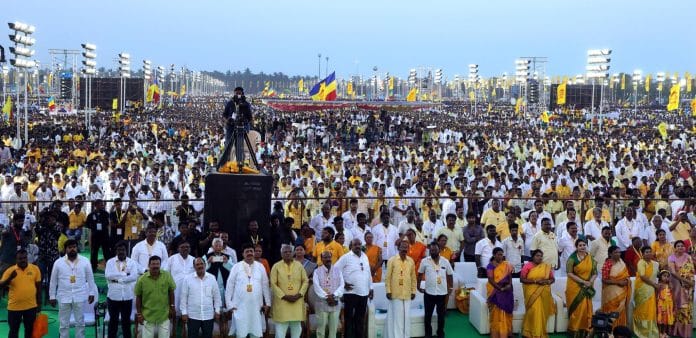 The PMK held its Chithirai Muzhu Nilavu Vanniyar youth conference 11 May near Mamallapuram. | Photo credit X: @draramadoss