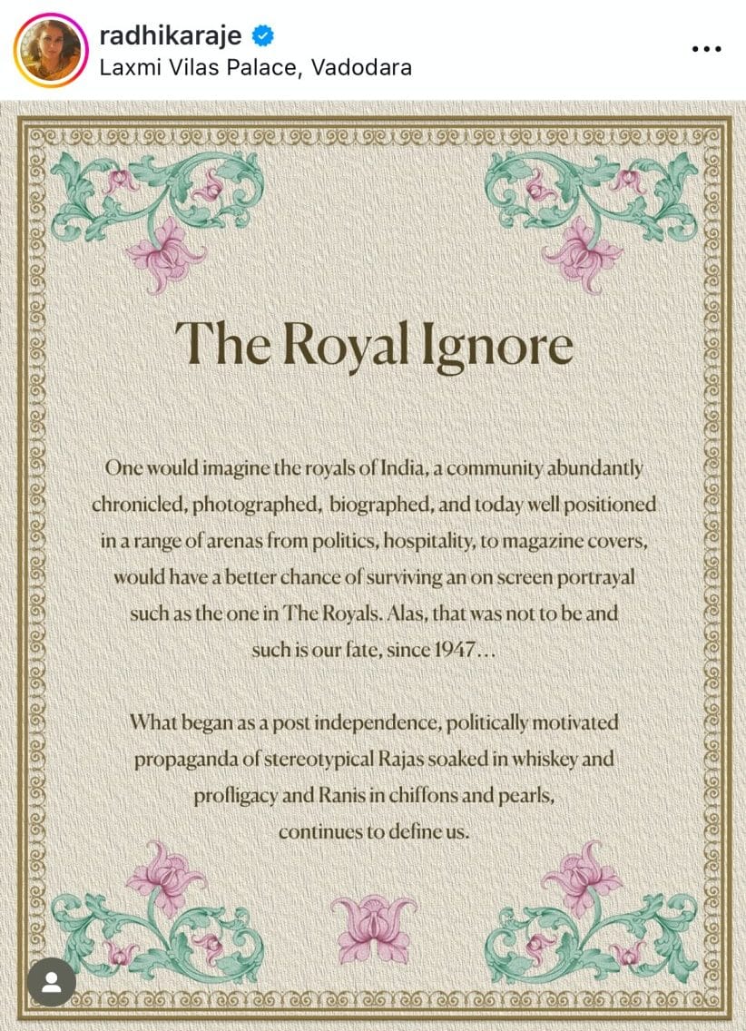 Gaekwad's recent Instagram post garnered great attention | Screengrab