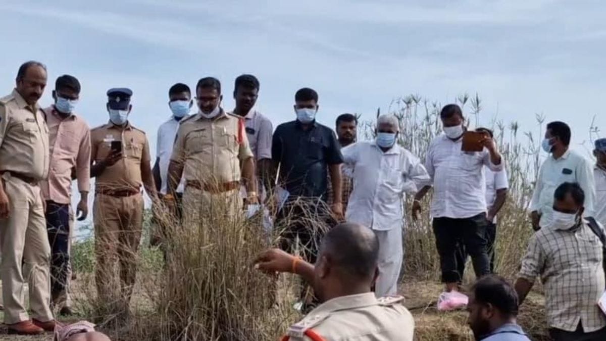 Tirupati Police in the process of digging up Venkatesh's body | Photo: Special arrangement