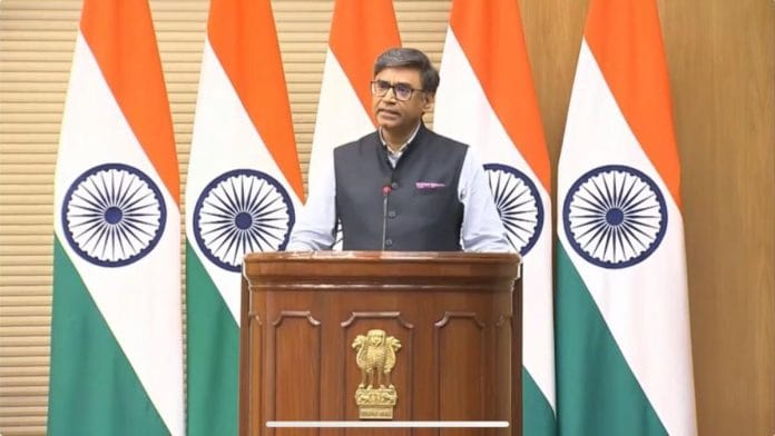 Foreign Secretary Vikram Misri announcing the ceasefire at the official press briefing | Photo: YouTube, @MEAIndia