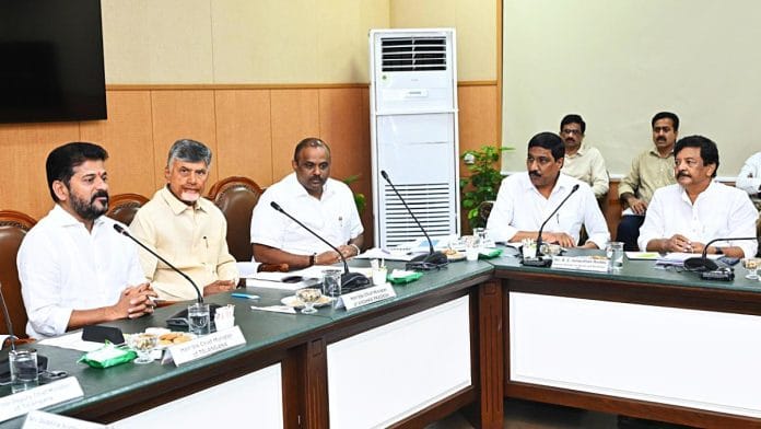 File photo of Telangana CM Revanth Reddy and Andhra Pradesh CM Chandrababu Naidu | ANI
