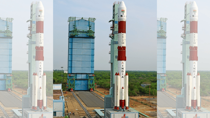PSLV-C61 satellite at the launch pad | X\@isro