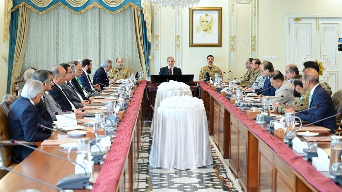 Pakistan PM Shehbaz Sharif chairing meeting of National Security Committee in Islamabad, Wednesday | X@CMShehbaz