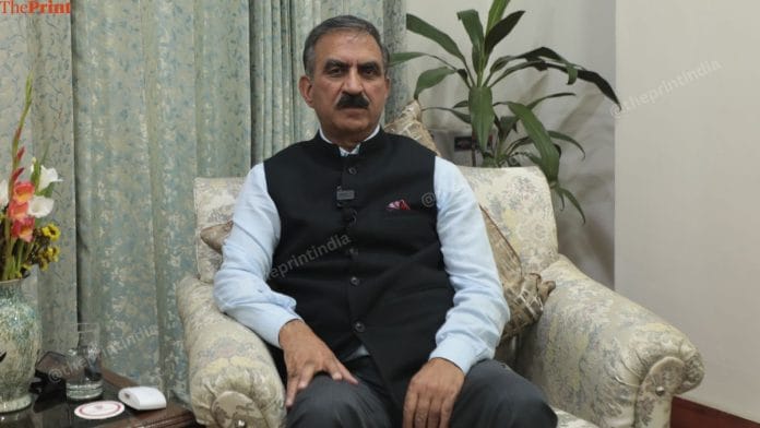 Himachal Pradesh Chief Minister Sukhvinder Singh Sukhu | Mohammad Hammad | ThePrint