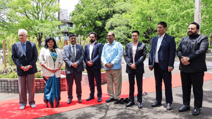 All-party delegation led by Janata Dal (United) MP Sanjay Kumar Jha in a group picture at Edogawa in Tokyo on 22 May 2025. | ANI