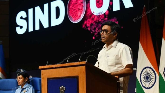 Indian Foreign Secretary Vikram Misri speaking at the media briefing post Operation Sindoor Wednesday morning | Praveen Jain | ThePrint