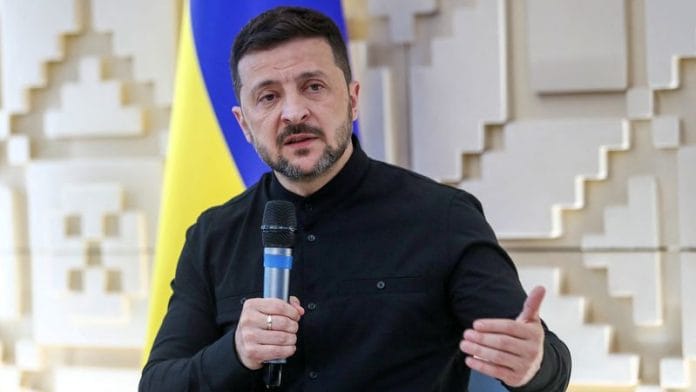Ukrainian President Volodymyr Zelenskyy speaks during a press conference at the Ukrainian embassy in Ankara, Turkey, on 15 May 2025. | File Photo | Cagla Gurdogan | Reuters