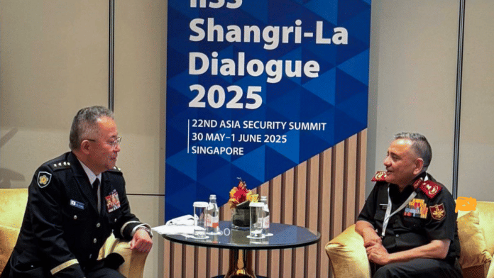 CDS General Anil Chauhan with Japan Chief of Staff, Joint Staff JSDF, General Yoshida Yoshihide during Shangri-La Dialogue 2025 Friday | ANI