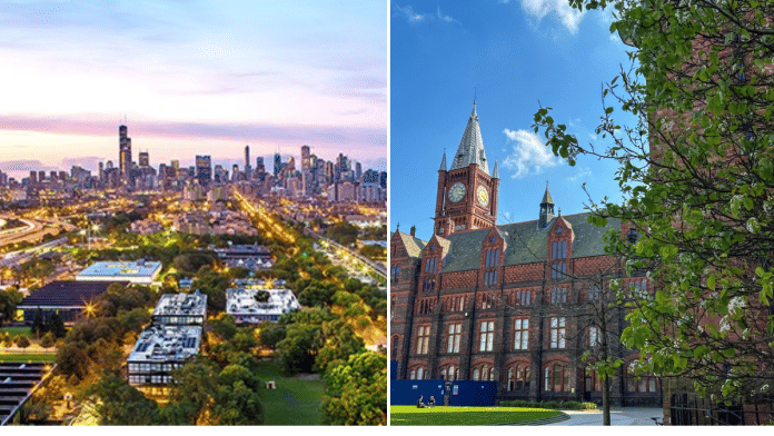 Photos of Illinois Institute of Technology & University of Liverpool campuses. |Facebook: @Illinois Institute of Technology & @University of Liverpool