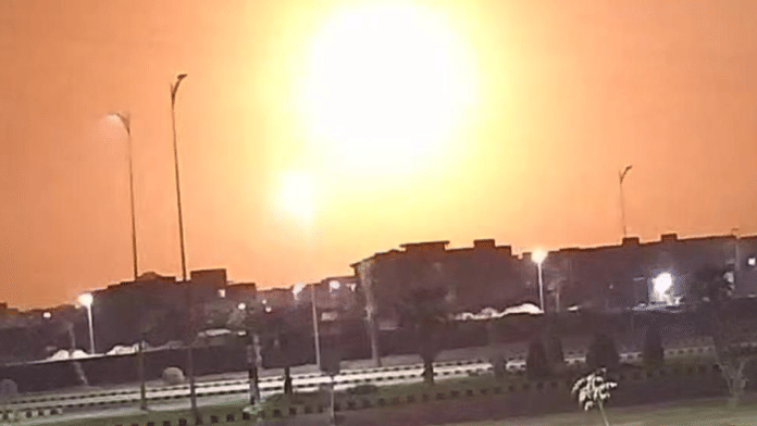 Screengrab shows blast after a target was hit by Indian missiles | Credit: X